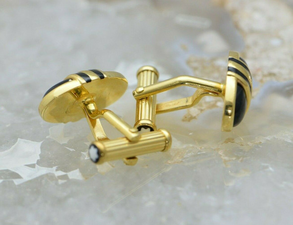 Mont Blanc Cufflinks with Gold enamelled top Made in Germany
