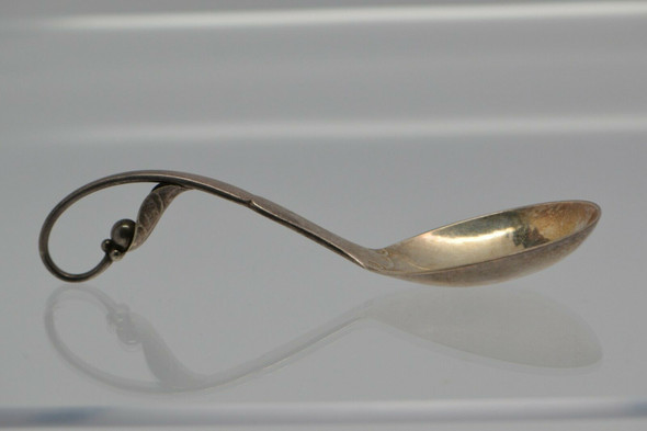 Georg Jensen Jelly Spoon #21 Sterling Silver in Blossom Pattern, Circa 1915-1918