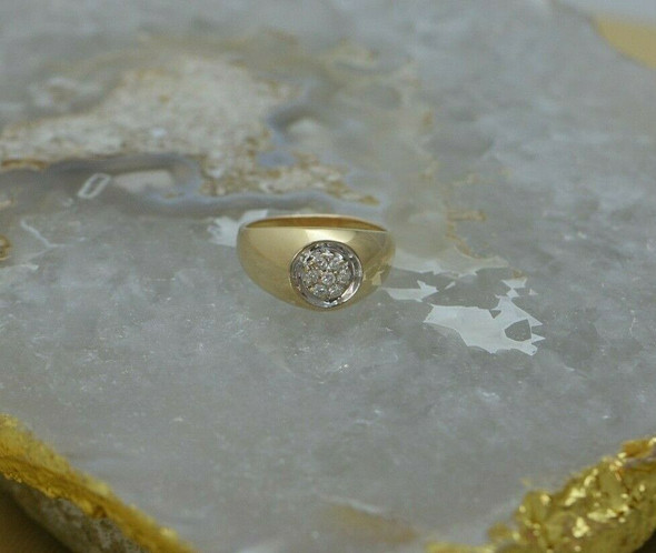 14K Yellow Gold Diamond Ring, Circa 1960, Size 8