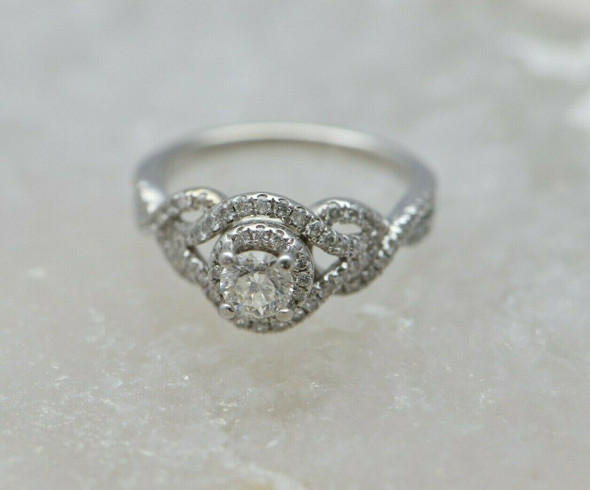 14K White Gold 1ct tw Diamond Ring Size 6.75 Circa 1990