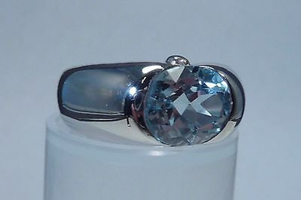 18K White Gold app. 6.5 ct. Aquamarine Ring size 8 3/4