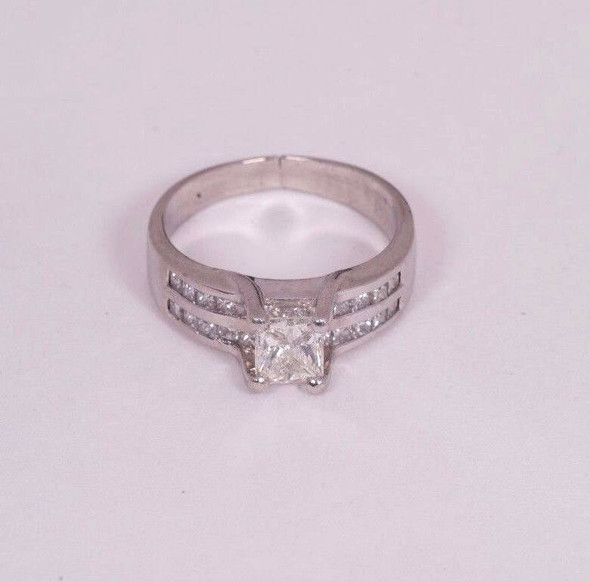 Platinum Princess Cut Diamond Engagement Ring with 2.0 ct. tw., size 7.5