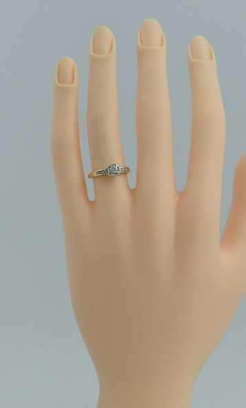 Vintage 14K YG Diamond Engagement Ring 1/3ct tw, HSI 1 Size 6 Circa 1940