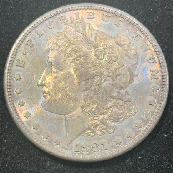 1881-S Silver Morgan Dollar Toned