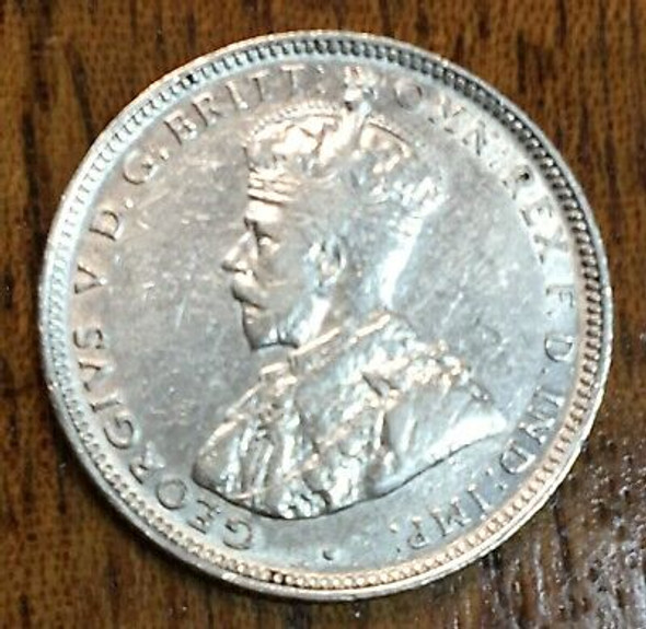 1911 AUSTRALIA SHILLING .925 SILVER, SEMI - KEY DATE.