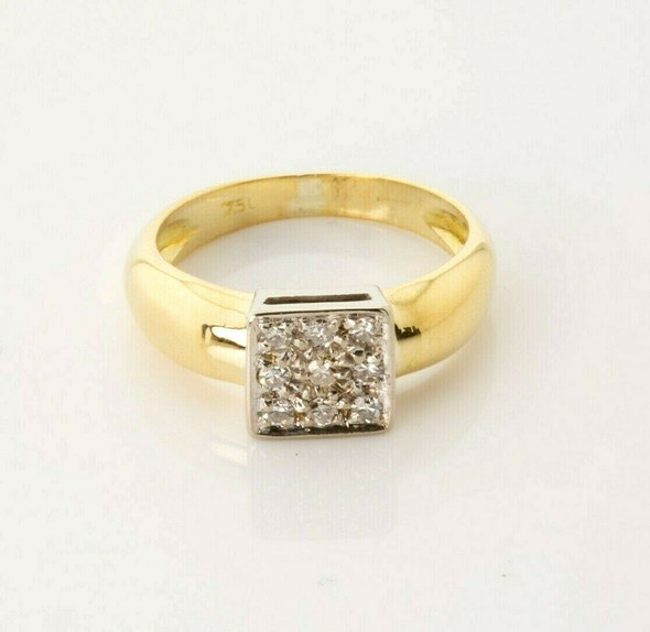 Vintage 18K Yellow Gold Diamond Ring Size 2.5 Circa 1970