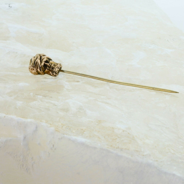 Gold Turks Head Stick Pin, Pin stem is gold filled, Circa 1920