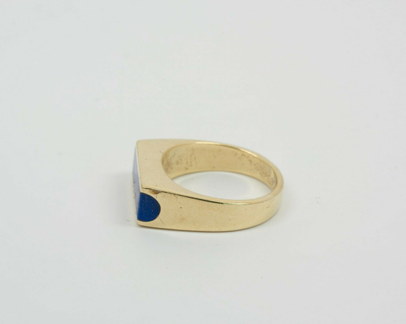 14K Yellow Gold Men's Lapis Ring Circa 1960, Size 7 14K Yellow Gold Men's Lapis Ring Circa 1960, Size 7
