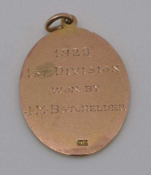 10K Yellow Gold 1928 First Award Pendant Won by J.M. Batchelder