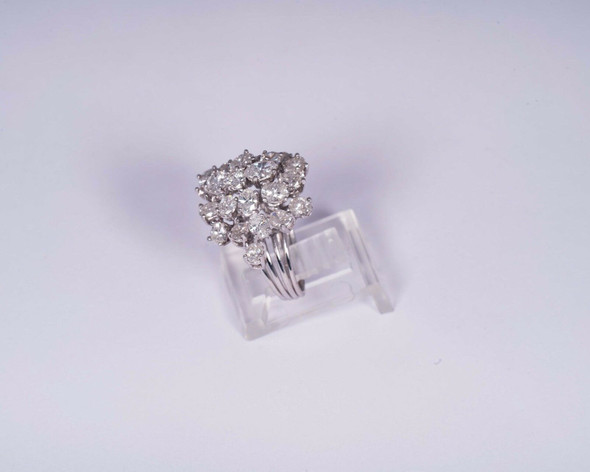 Platinum 3.5 ct. tw. Diamond Cluster Ring, size 3