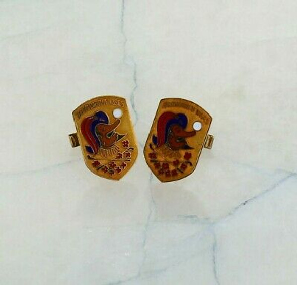 14K Yellow Gold Golf Cufflinks "Tournament of Noses" Circa 1970