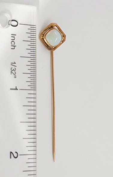 Vintage 10k Yellow Gold Stick Pin with Opal