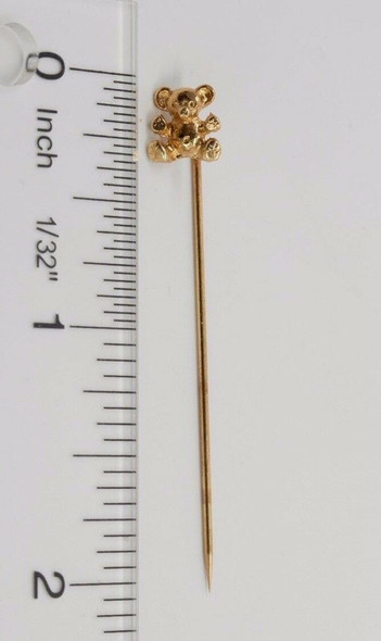 Vintage 14k Yellow Gold Teddy Bear Stick Pin