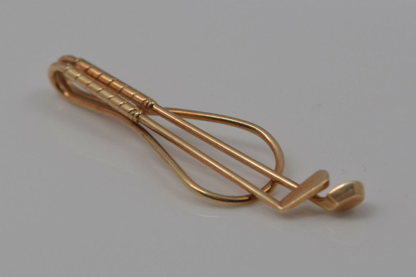 14K Yellow Gold "Golf Clubs" Tie Bar