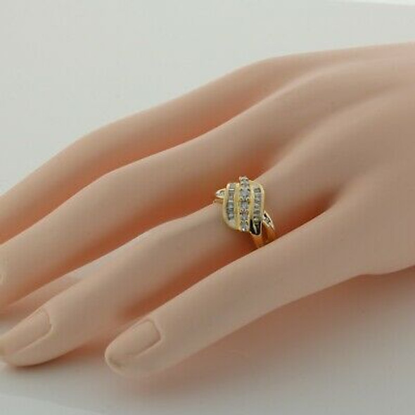14K Yellow Gold 1 ct TW Diamond Angular Ring Size 7.25 Circa 1985