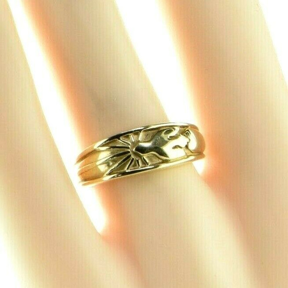 14K Yellow Gold Peace Dove Ring Size 7 Circa 1990