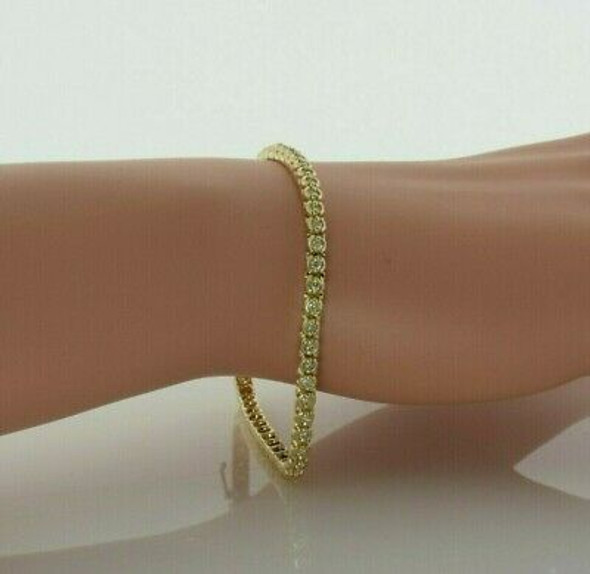 14K Yellow Gold 1 ct Diamond Tennis Bracelet 6.75 Inch Long Circa 1980