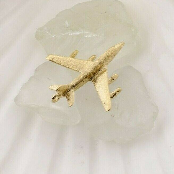 14K Yellow Gold Plane - Jet Liner Pendant