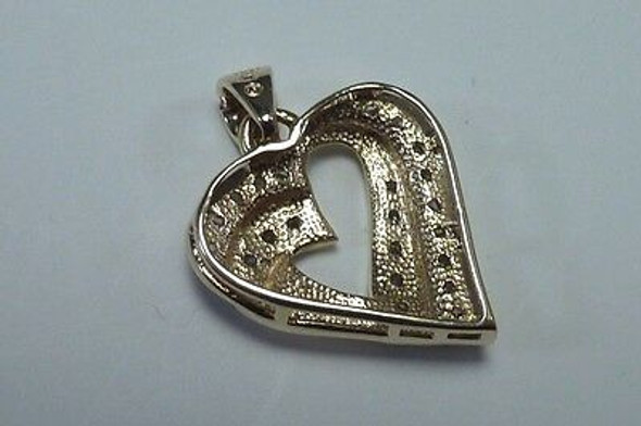 10K Yellow Gold Heart Shaped Pendant with Diamonds app. 1/2 ct. tw.