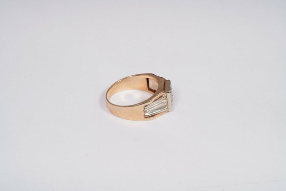 10K Yellow Gold Men's Diamond Ring, Size 10.25