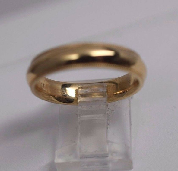 14K Yellow Gold Men's Beeded Edge Band, Size 10.5 14K Yellow Gold Men's Beeded Edge Band, Size 10.5