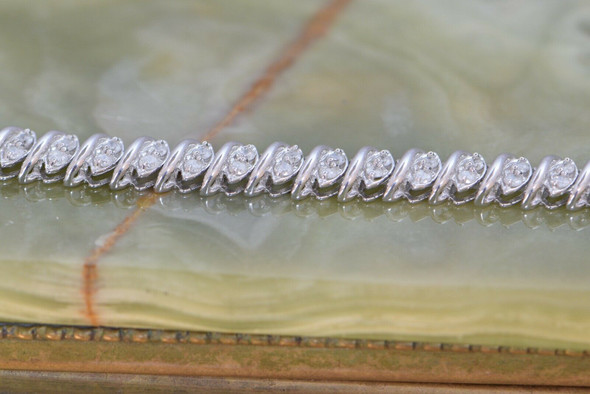 10K White Gold Diamond Bracelet 2 ct. tw., 7" Long