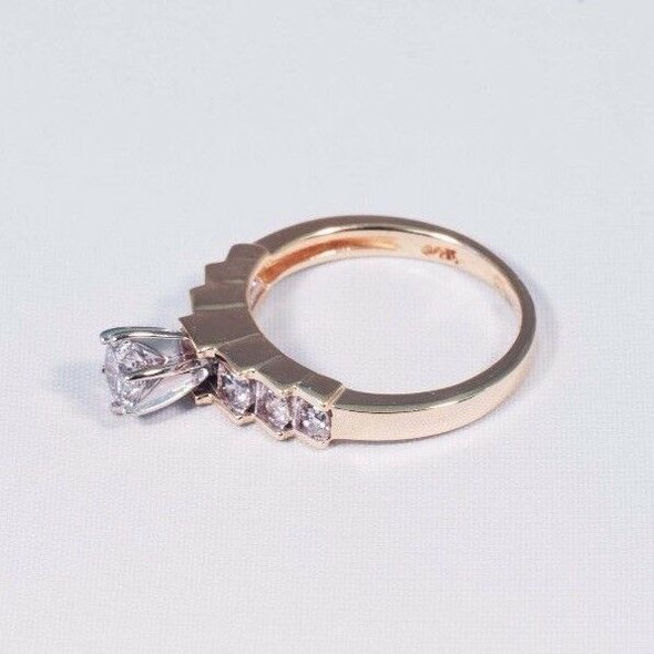14K Yellow Gold Diamond Engagement Ring 7 Stone Pyramid Design, 1ct TW, size 5.5 14K Yellow Gold Diamond Engagement Ring 7 Stone Pyramid Design, 1ct TW, size 5.5