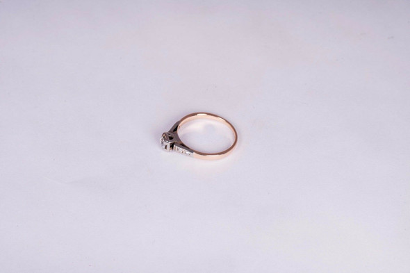 14K Yellow Gold 1920's Mine Cut Diamond Engagement Ring with .25 ct., size 5 14K Yellow Gold 1920's Mine Cut Diamond Engagement Ring with .25 ct., size 5
