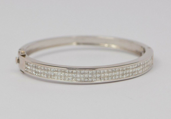 14k White Gold Diamond Bracelet, High Quality