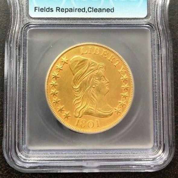 1801 Capped Bust to Right $10.00 Gold Eagle ICG AU-58 Details 1801 Capped Bust to Right $10.00 Gold Eagle ICG AU-58 Details