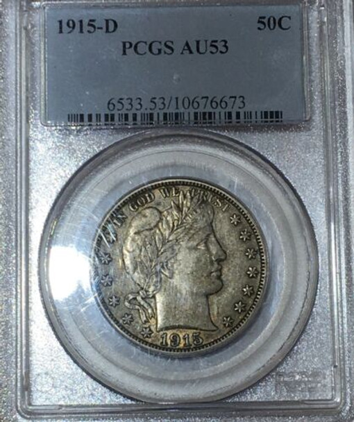 1915-D Barber Half Dollar PCGS AU-53