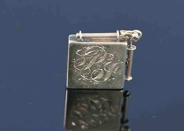 14K Yellow Gold Square Locket, Hangs on the Point via a Bail, Circa 1880