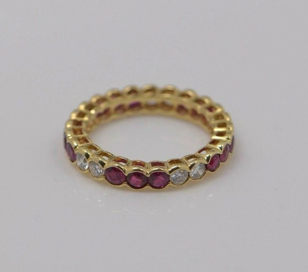 18K Yellow Gold Ruby and Diamond Eternity Band 3 ct. tw., size 6.25