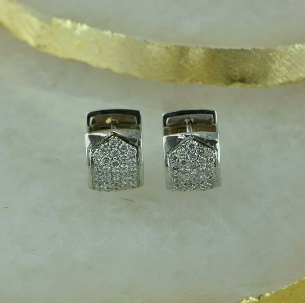 14K White Gold Diamond Hoop Earrings 2 ct. tw.