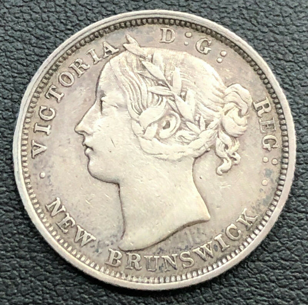1864 Canada- New Brunswick Queen Victoria Silver 20 Cents