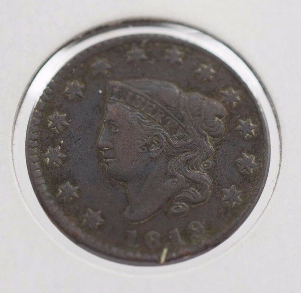 1819 Matron Head Large Cent, Very Fine