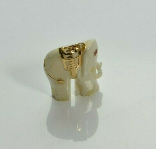 14K Yellow Gold Luxury Elephant Pendant