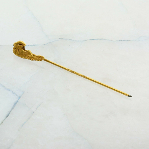 14+ 24K Yellow Gold Nugget Stickpin Circa 1890