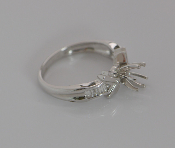 Platinum Semi Mount Ring (Setting Only) Size 6.75