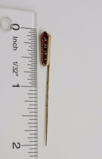 Vintage 14k Yellow Gold Stick Pin with 4 Graduating Garnets
