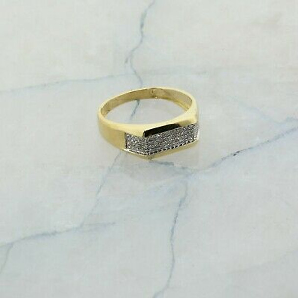 10K Yellow Gold Diamond Ring with 4 Rows of Channel Set Diamonds Size 10.75