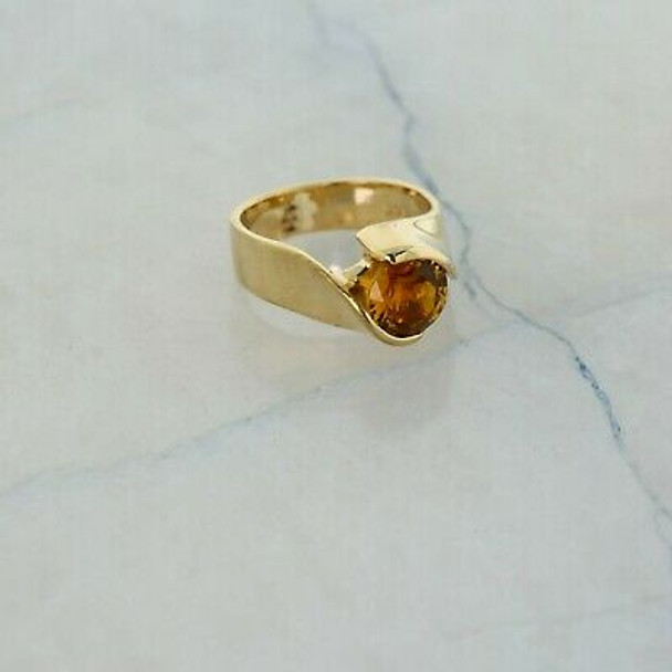 14K Yellow Gold Citrine Ring Size 3.25