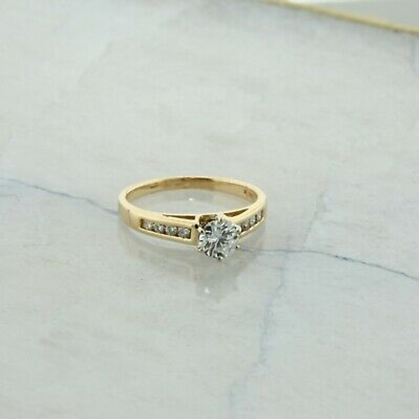 14K Yellow Gold Diamond Engagement Ring H VS 1 ct tw Size 7.5 Circa 1970