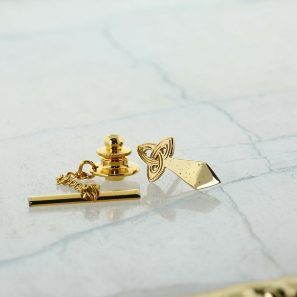 9K Yellow Gold Celtic Cross Tie Tack