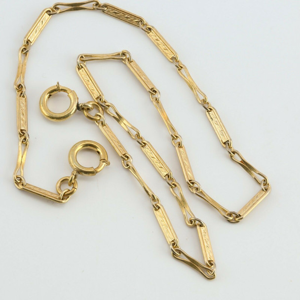 Yellow Gold Filled Oval Link Watch Chain 12 1/2 inch