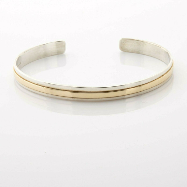 14K and Sterling Silver "Doskow" Open Bangle Circa 1980