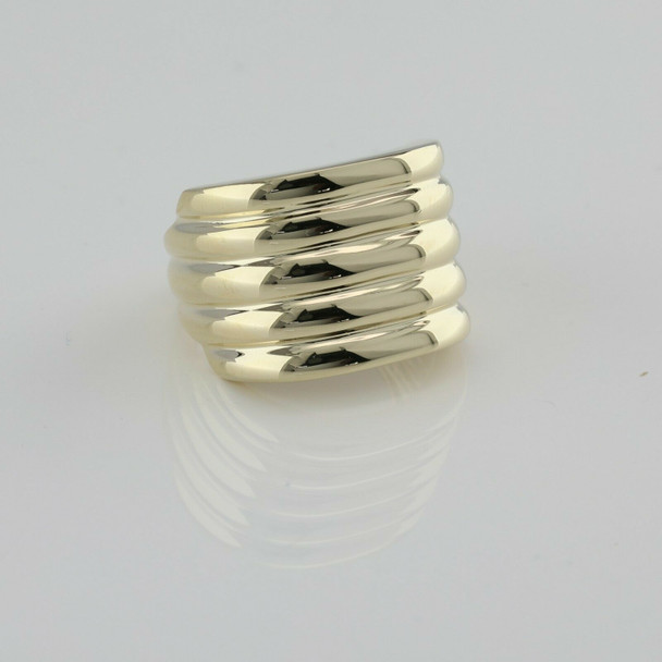 14K Yellow Gold 5 Banded Ring Size 7 Circa 1990