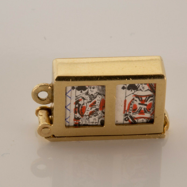 Vintage 14K YG Deck of Cards Charm Actual Miniature Card Deck Inside Circa 1960