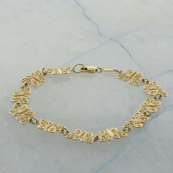 14K Yellow Gold Michael Anthony Filigree Bracelet 7 Inches Circa 1980