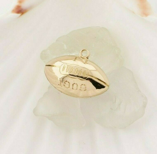 10K Yellow Gold Football Pendant, engraved 1909 All State
